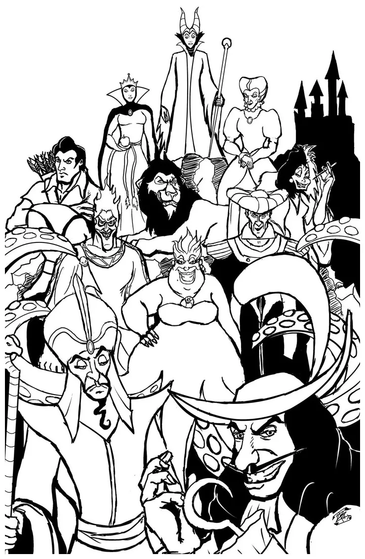 Disney evil villain coloring pages coloring pages