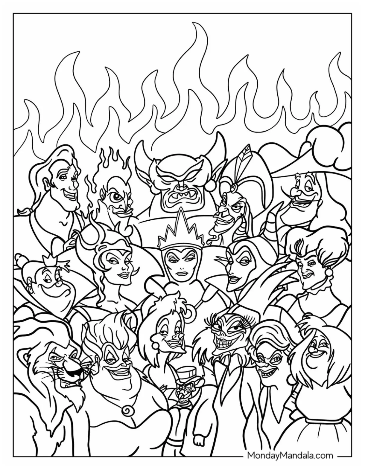 Disney villain coloring pages download free printable