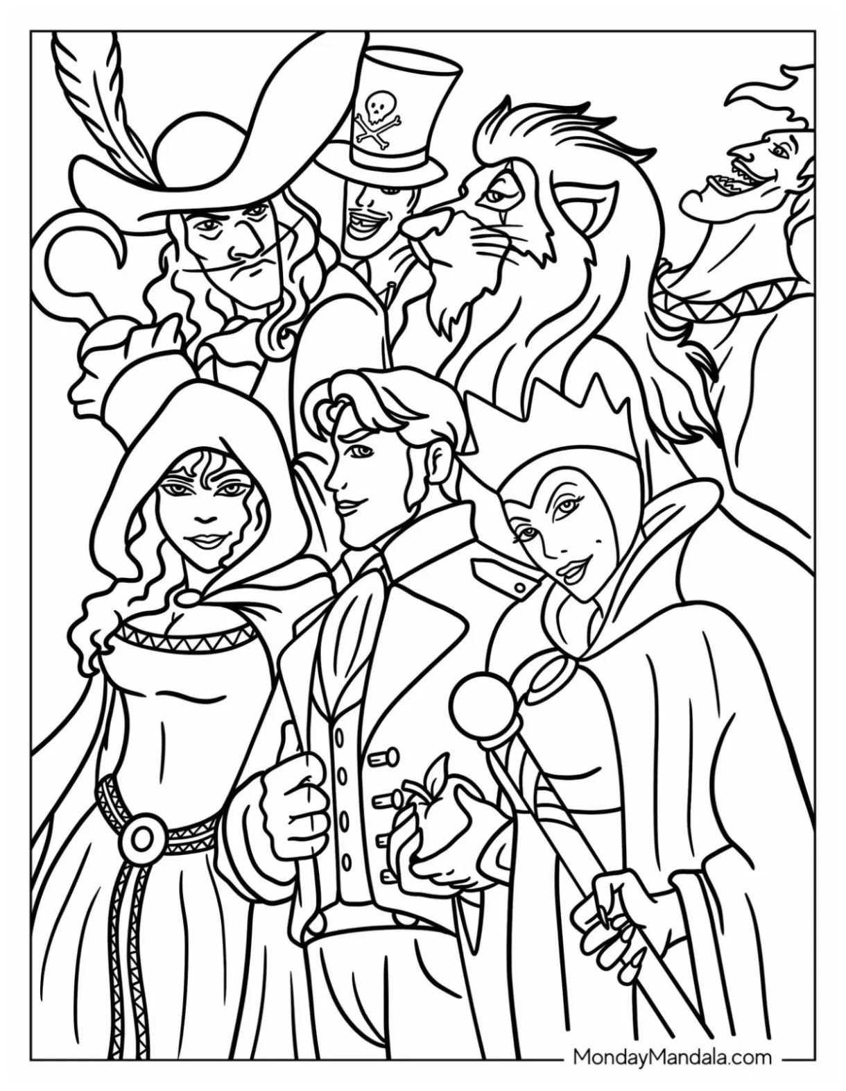 20 disney villain coloring pages free pdf printables