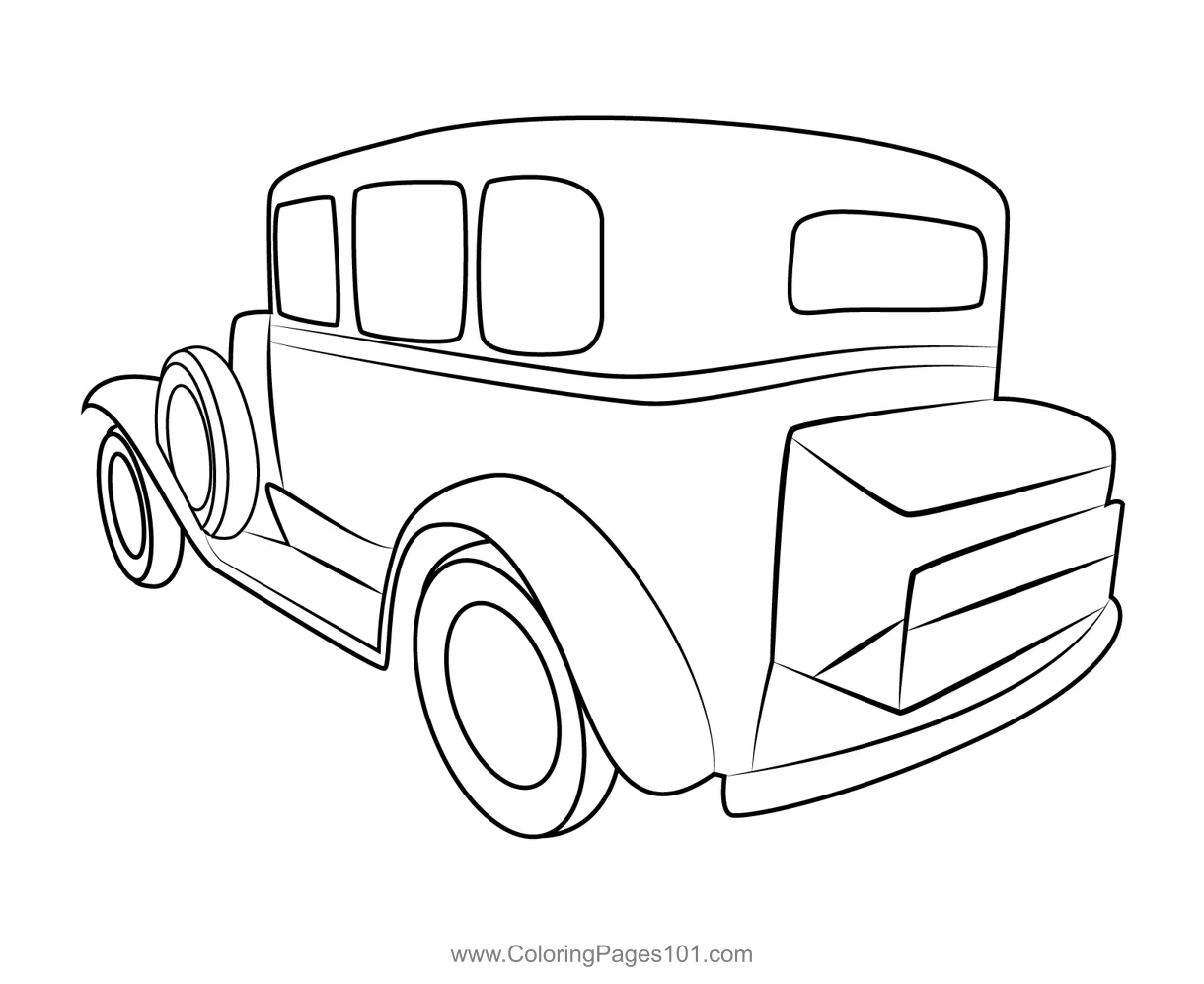 Vintage classic car coloring page for kids free vintage cars