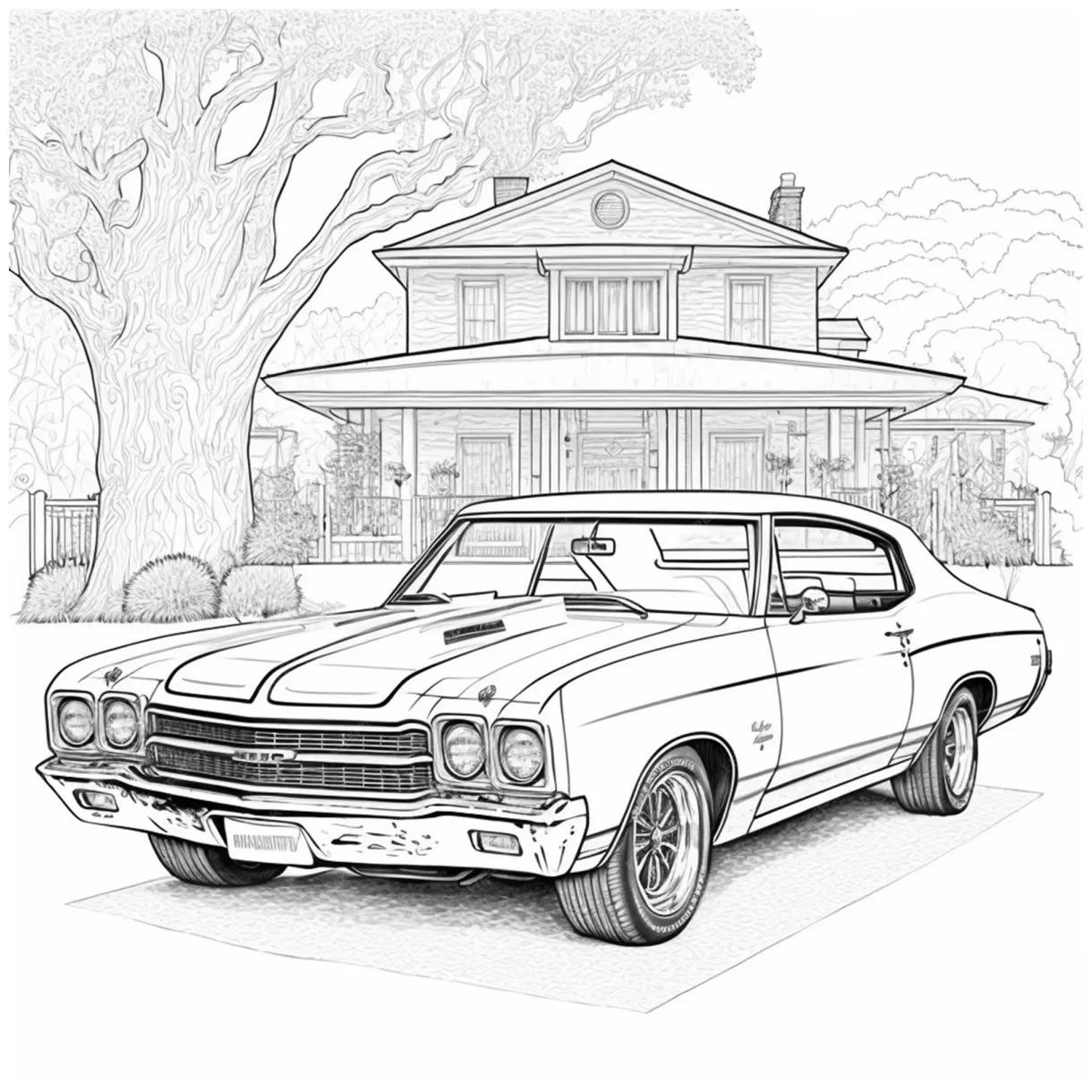 Premium black and white for coloring book