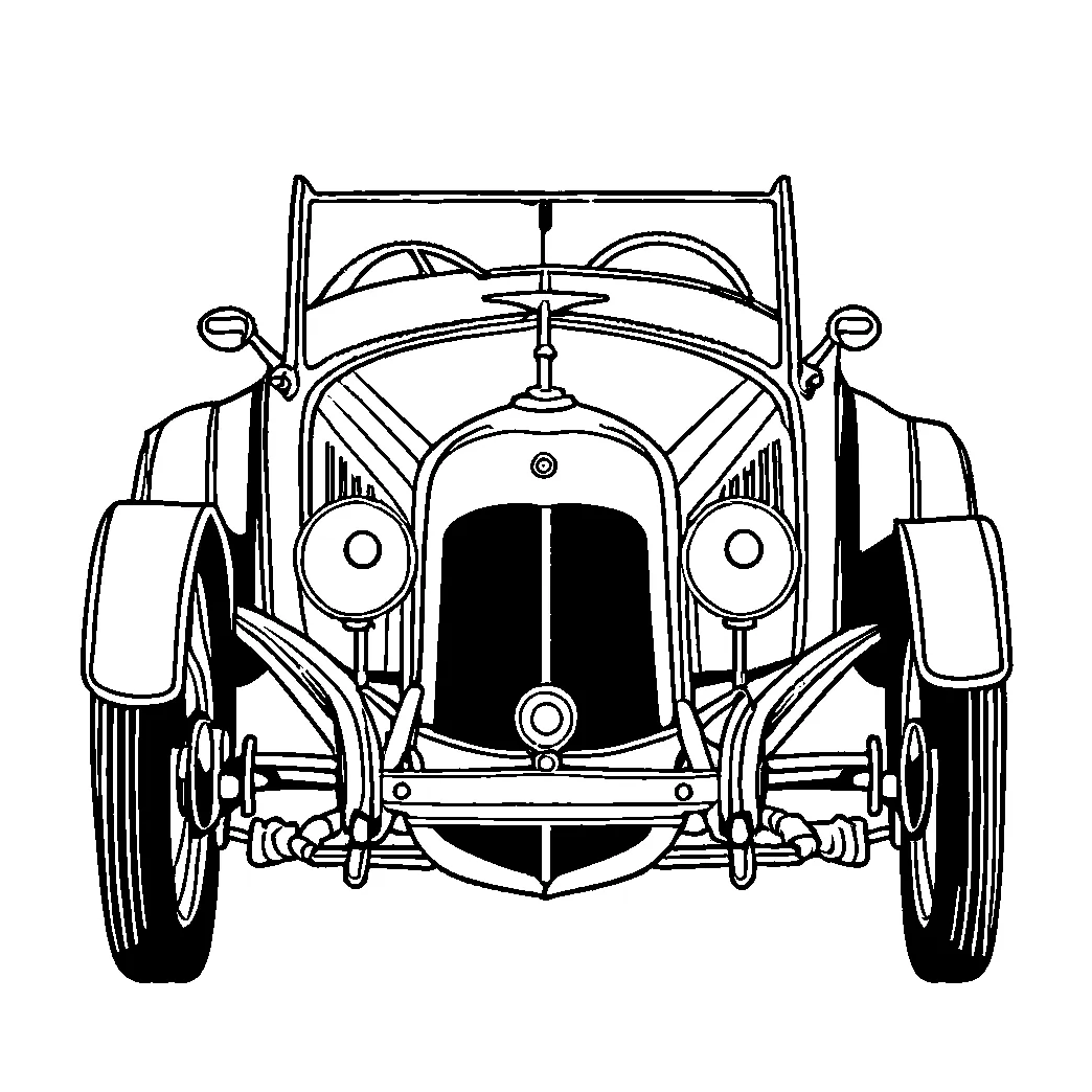 Vintage car sketch coloring page lulu pages