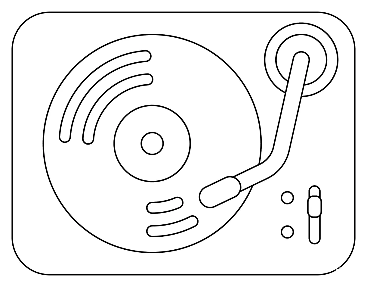 Vinyl Record Player coloring page - ColouringPages