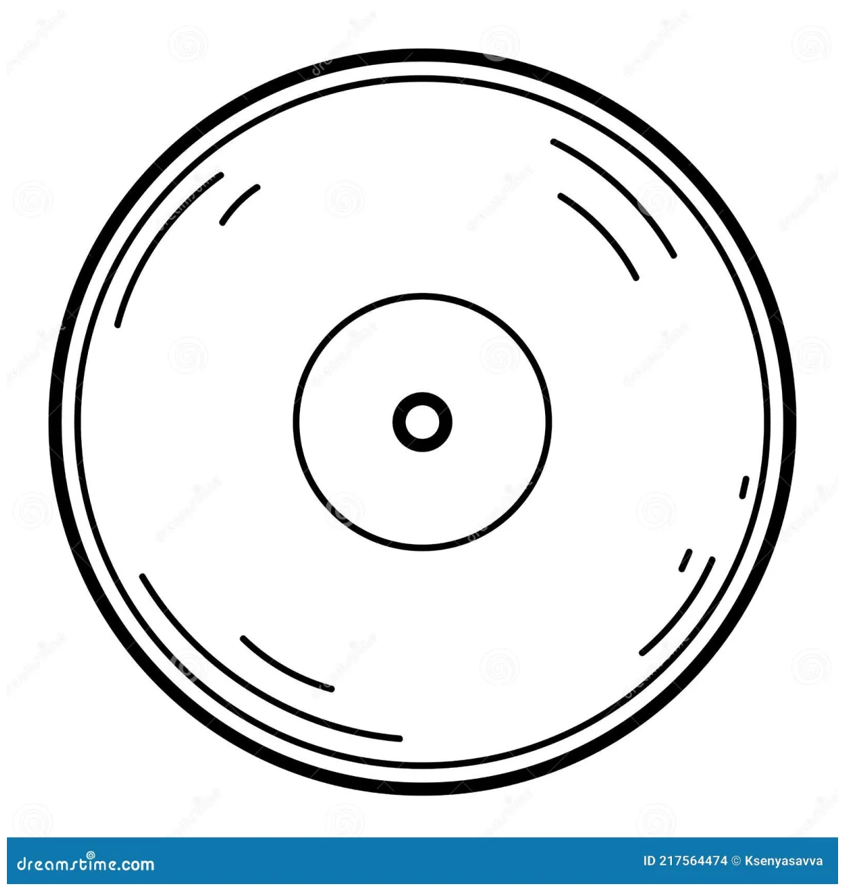 Vinyl Record Coloring Page Record Player Vinyl Royalty Free Vector