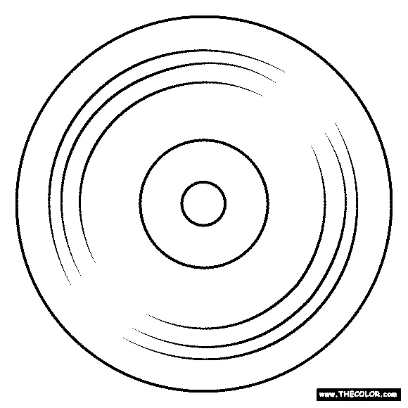 Vinyl Record Coloring Page Record Player Vinyl Royalty Free Vector