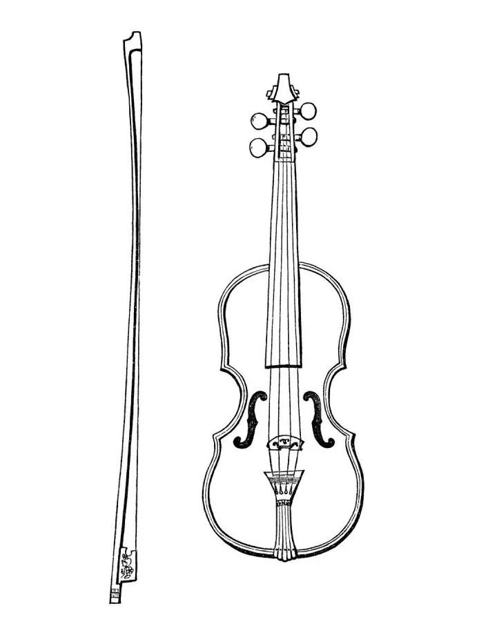 Violin For Kids Coloring Page