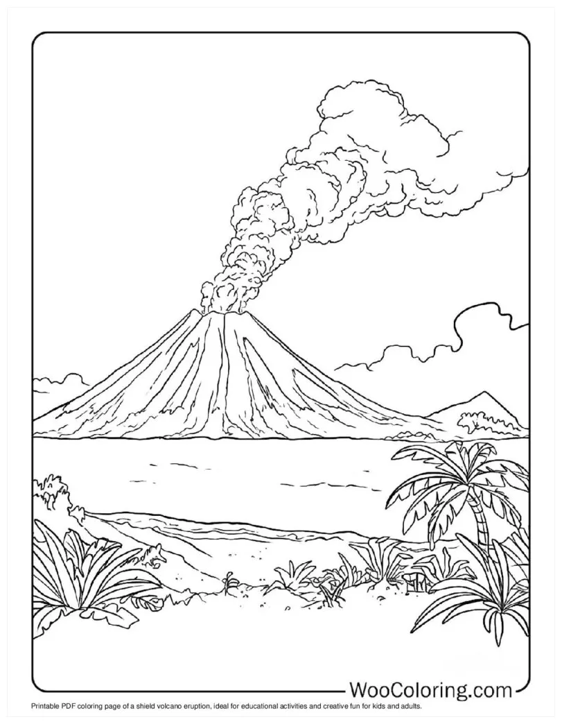 Dangerous volcano eruption coloring page netart