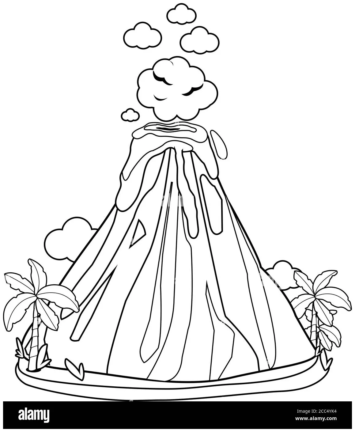 Trees volcanic eruption stock vector s alamy