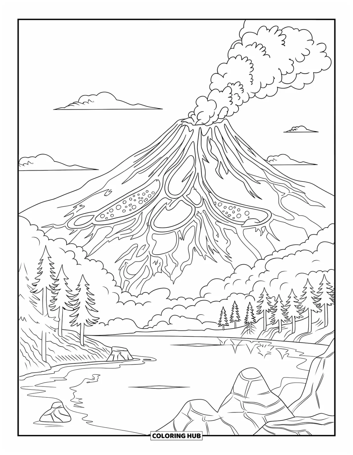 70+ volcano coloring pages for kids & adults free printable pdfs