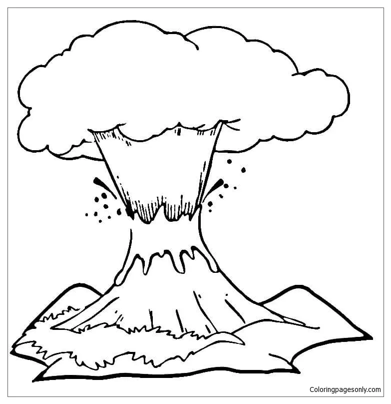 Volcano eruption coloring page free printable coloring pages
