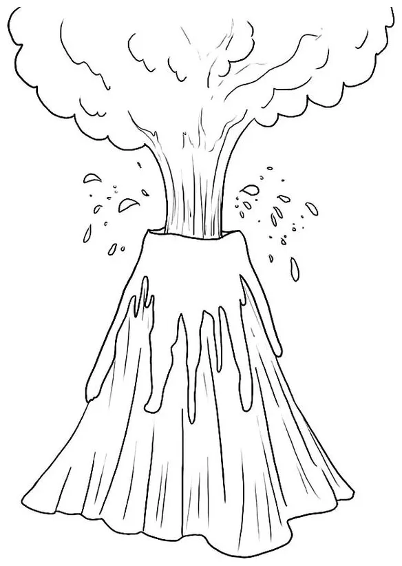 Volcano coloring pages for kids coloring home