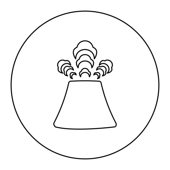 Volcano coloring vector art, icons, and graphics for