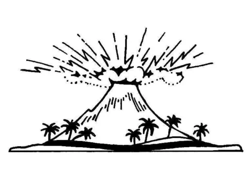 Volcanic explosion coloring page » turkau