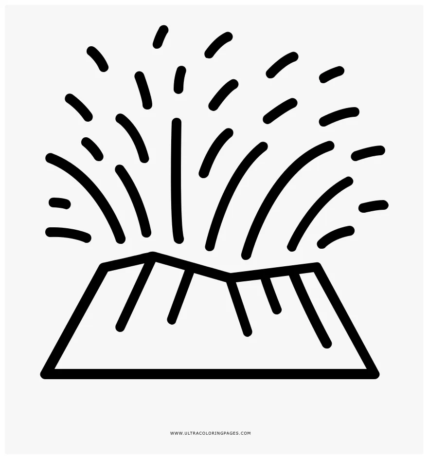 Volcanic eruption coloring page, png download , transparent png printable coloring page