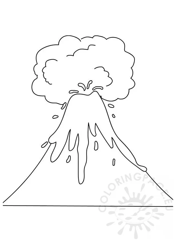 Volcano coloring pages preschool coloring page