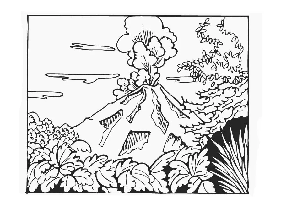 Printable volcano coloring pages coloring home
