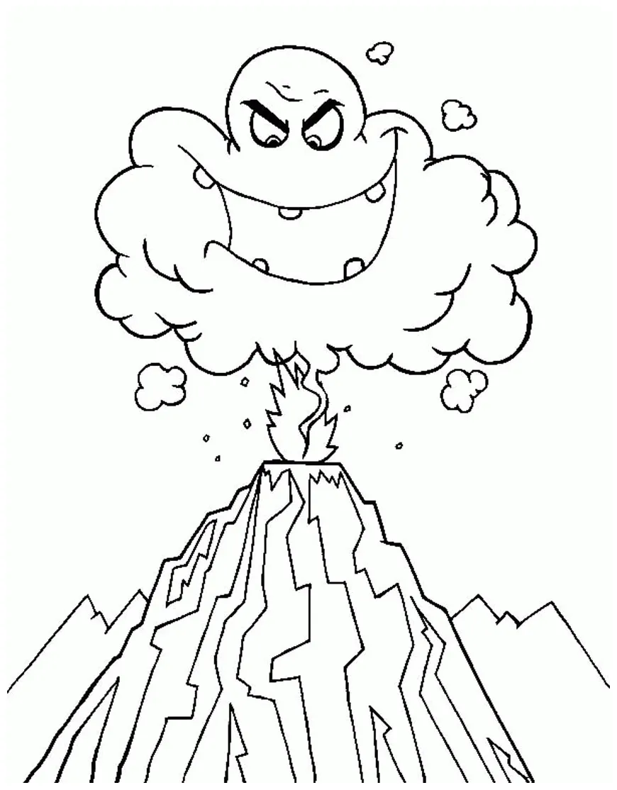 Volcano coloring pages for kids coloring home