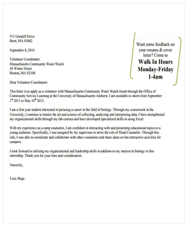 Free 11+ job application letter for volunteer, example format download