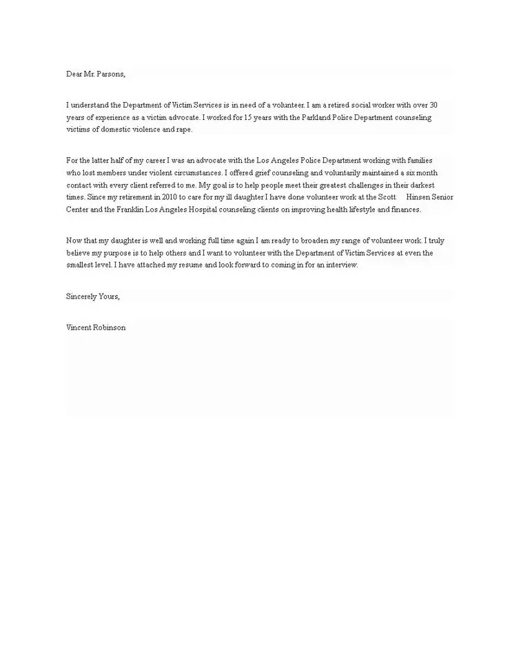 Job application letter for volunteer sample how to prepare a job