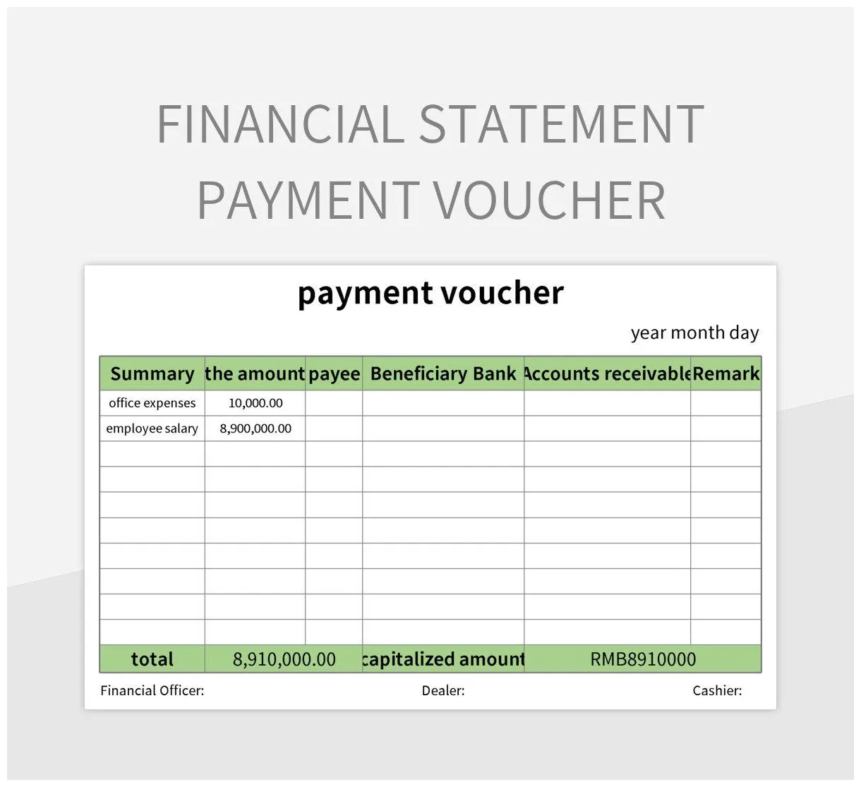 Financial Statement Payment Voucher Excel Template And Google Sheets