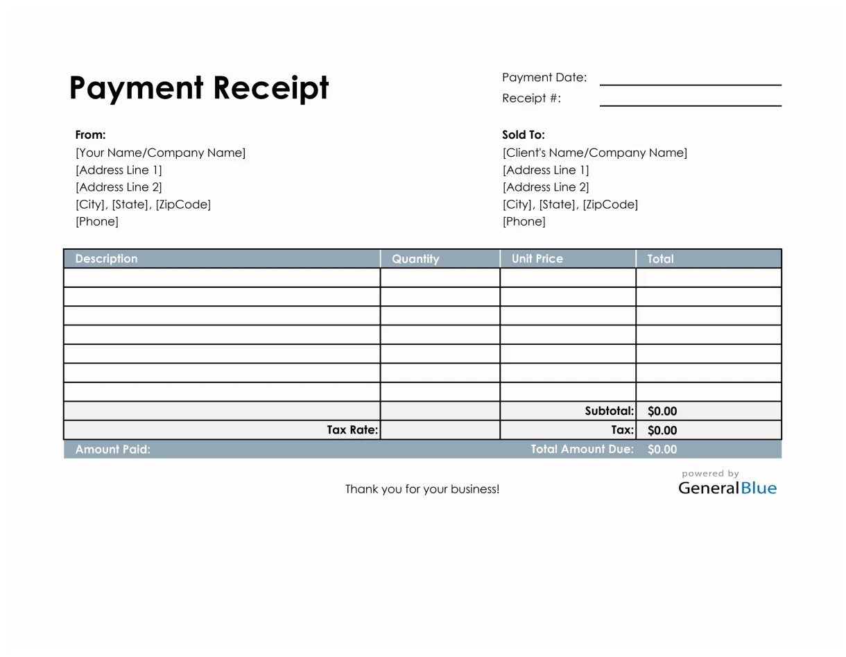 Receipt kayra templates