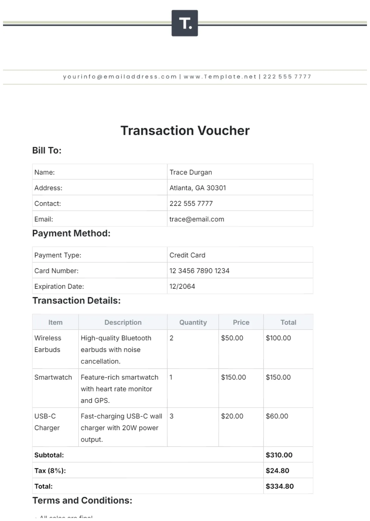 Free transaction to edit online