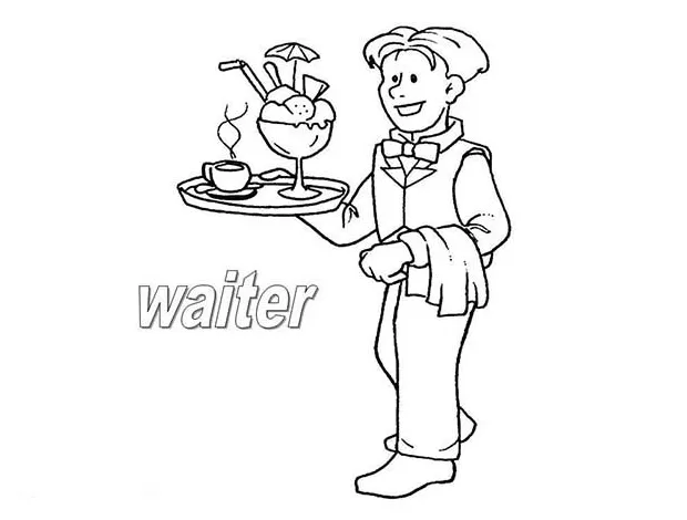 Waiter Coloring Page at GetColorings.com | Free printable colorings