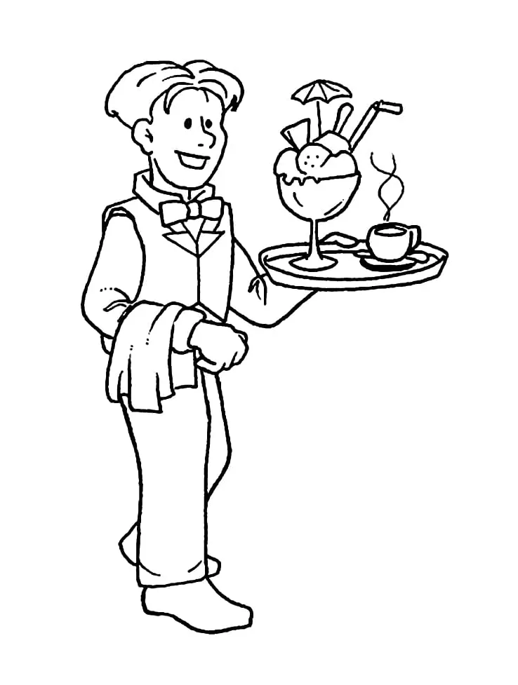Waiter 7 coloring page free printable coloring pages for kids