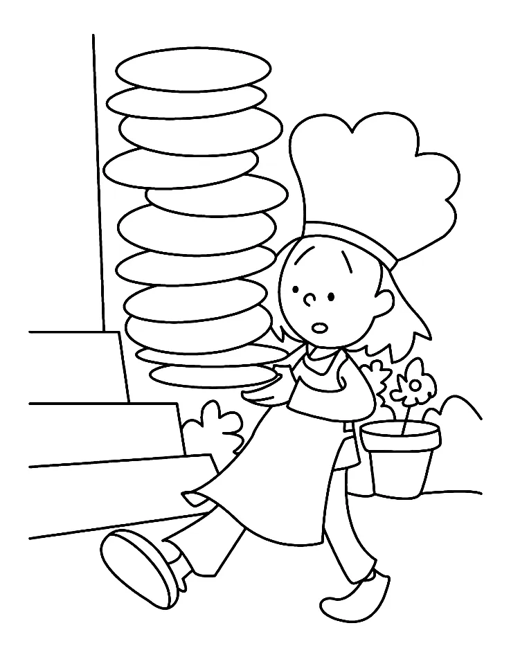 Waiter coloring play free coloring game online