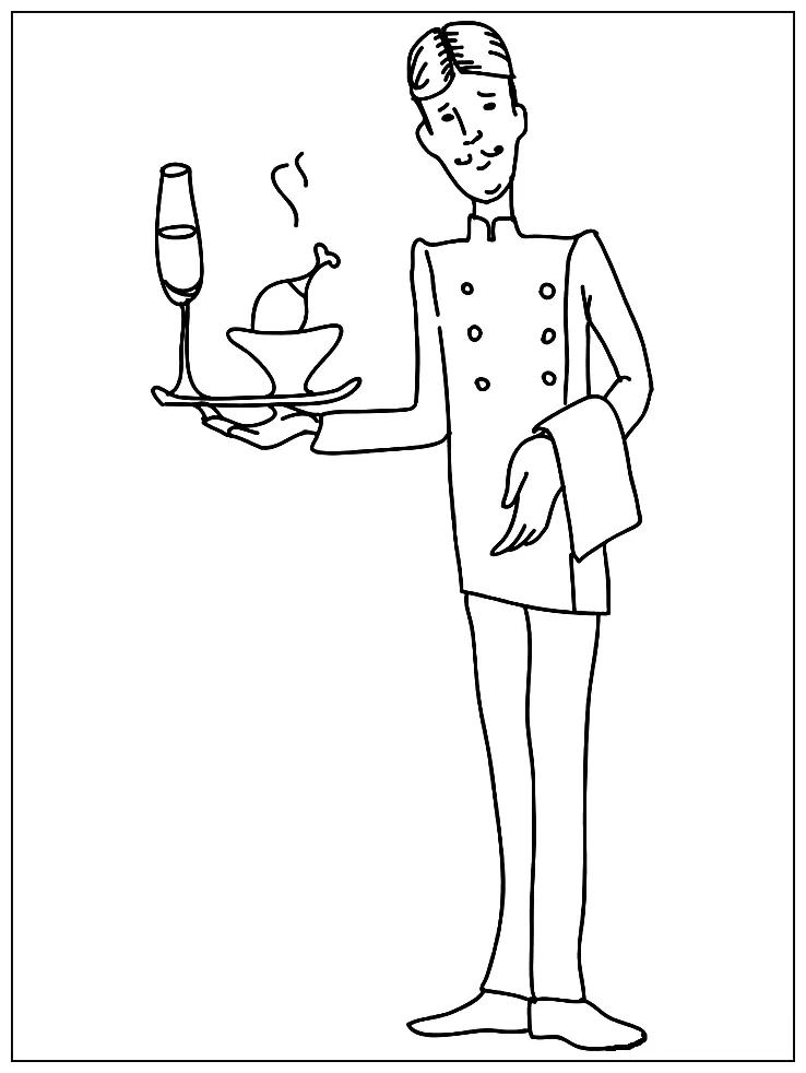 Waiter coloring play free coloring game online
