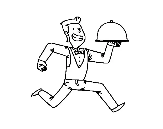 Waiter coloring page at getcolorings free printable colorings