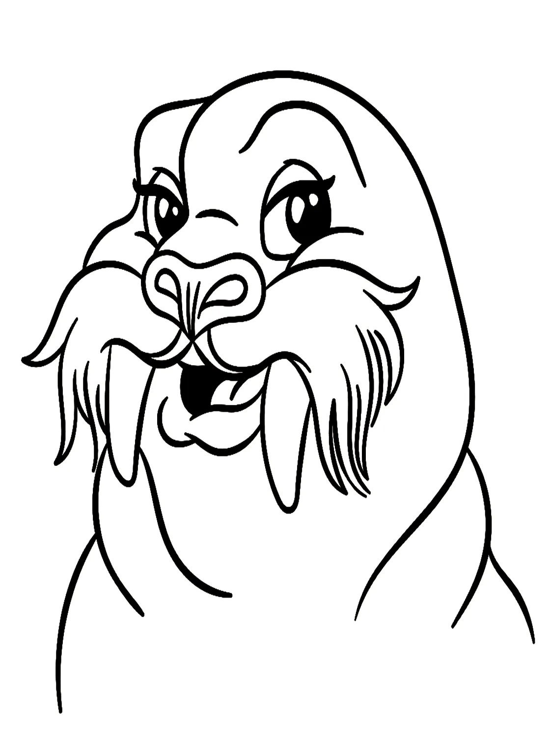 Adorable walrus face coloring page free printable coloring pages printable coloring page
