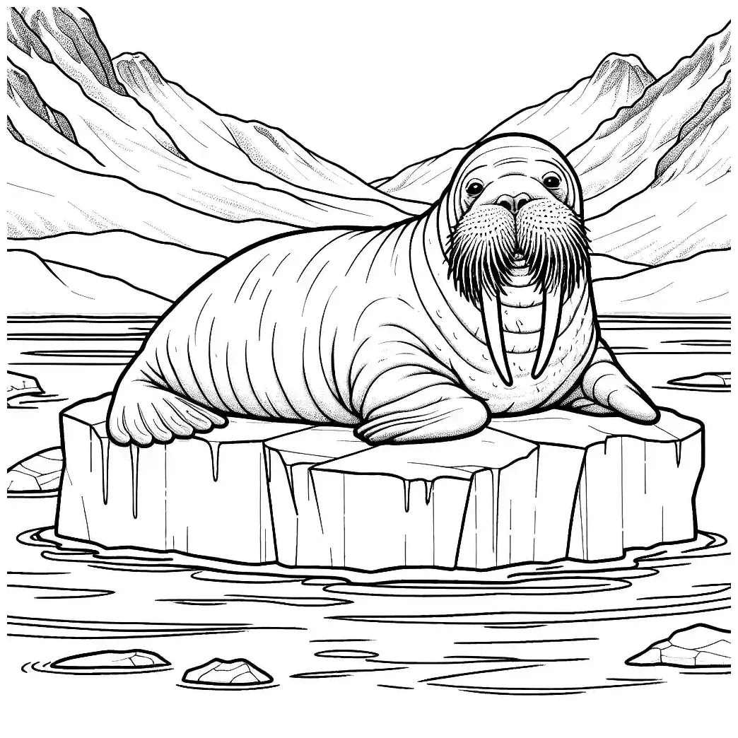Arctic walrus coloring page coloring jungle
