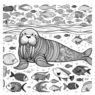 Walrus family on ice floe coloring page lulu pages