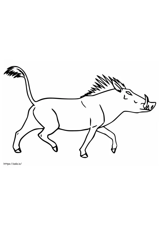Warthog walking coloring page