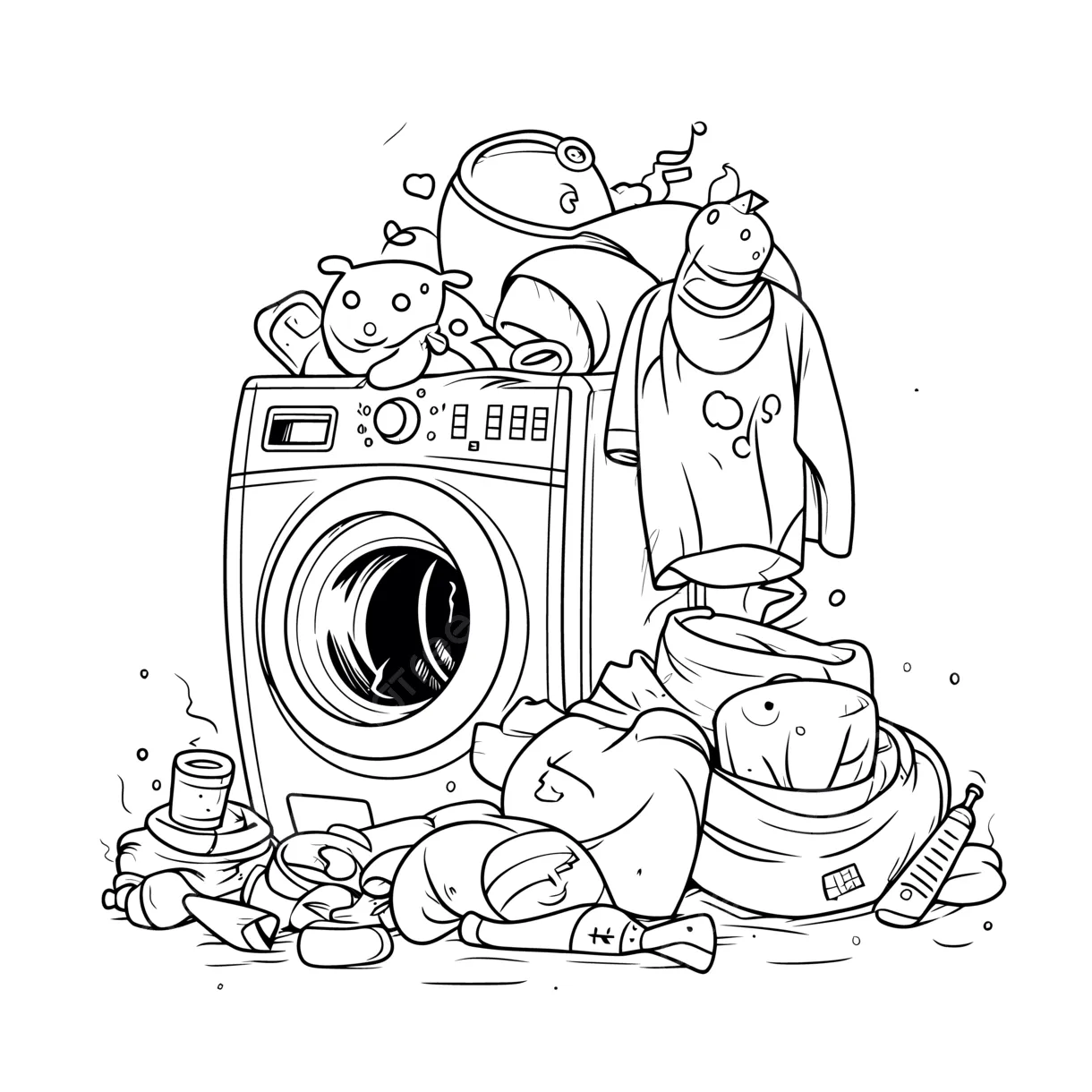 Washing machine coloring coloring pages