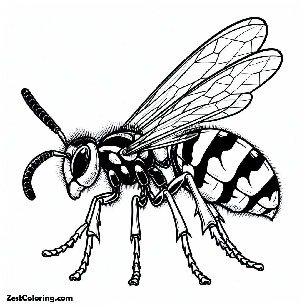 Wasp bugs coloring page coloring for kids smart, creative, and fun