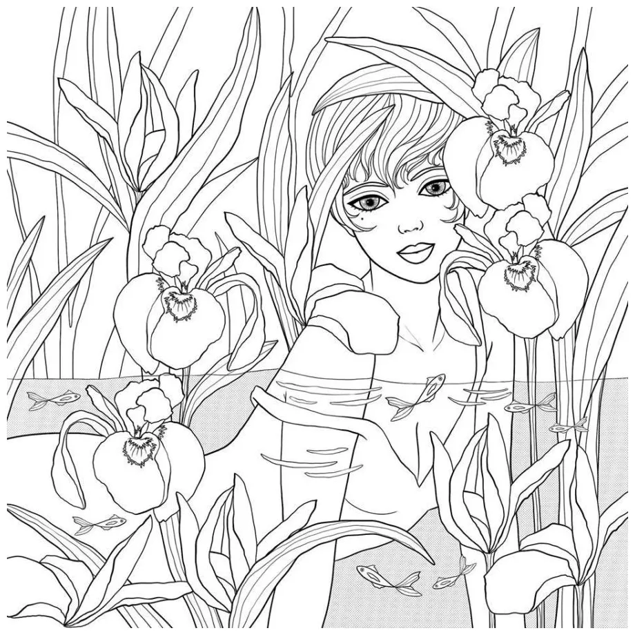 Water Nymph Coloring Pages & coloring book. 6000+ coloring pages.