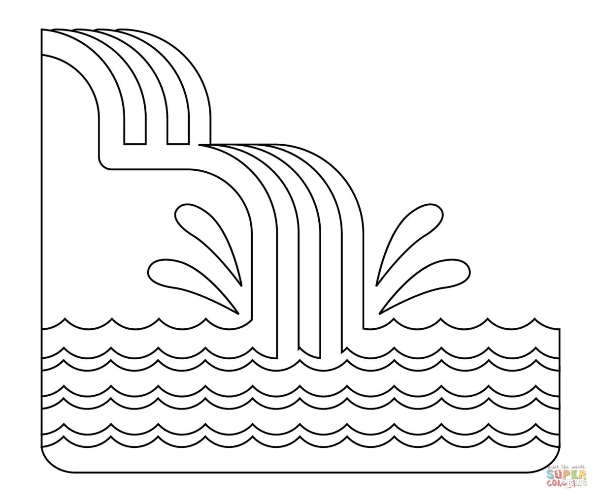 Waterfall coloring page | Free Printable Coloring Pages