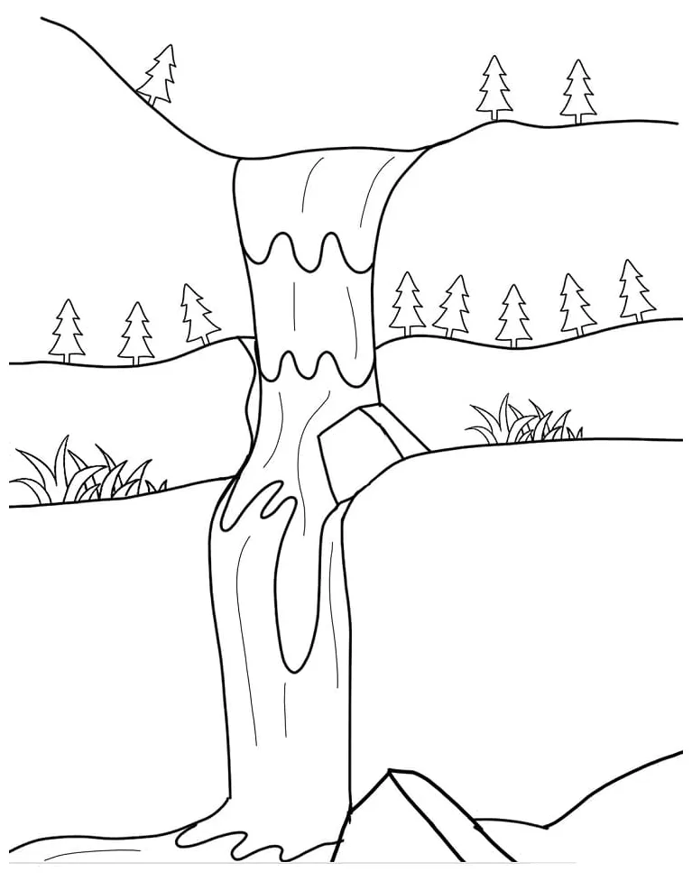 Waterfall coloring page
