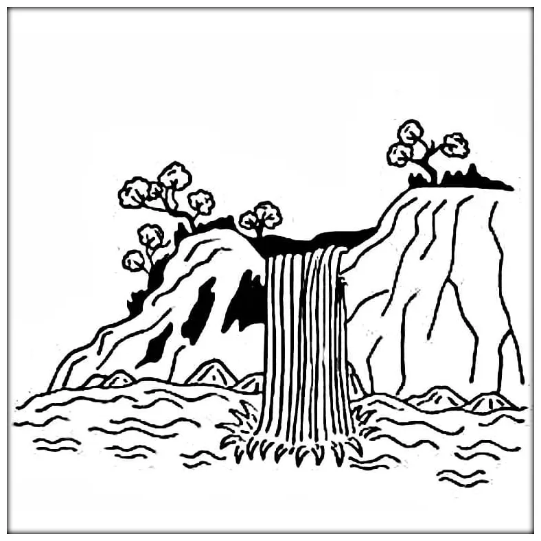 Waterfall coloring page