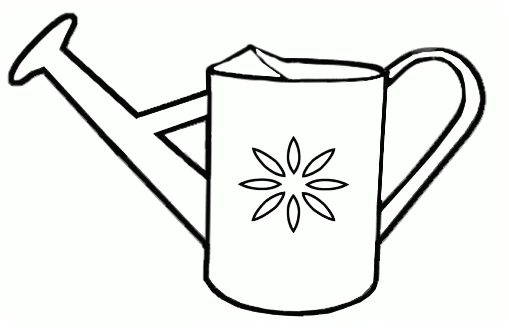 Watering Can Coloring Page - Coloring Home