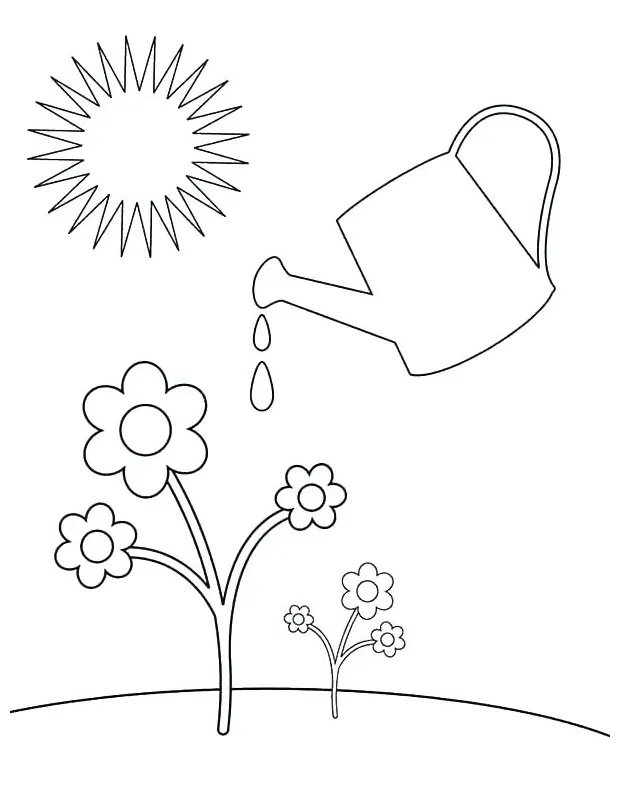 Watering Can Coloring Page at GetColorings.com | Free printable
