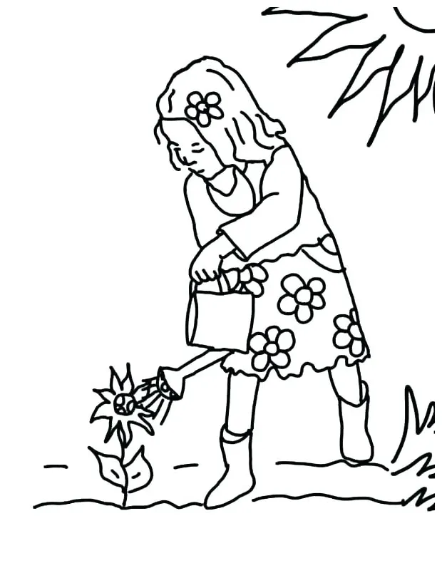 Watering Can Coloring Page at GetColorings.com | Free printable