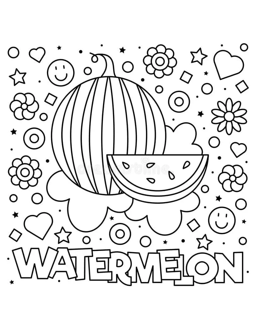 Free Watermelon coloring page - Download, Print or Color Online for Free