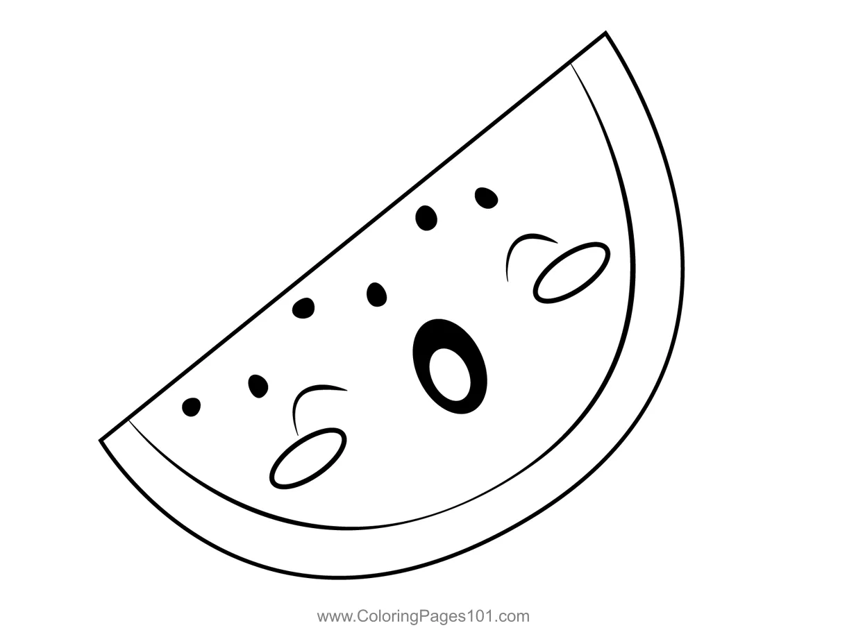 Watermelon Coloring Page for Kids - Free Watermelon Printable Coloring