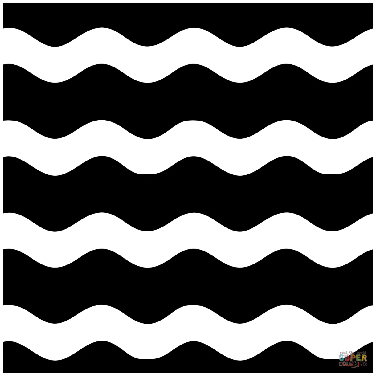 Wave pattern coloring page free printable coloring pages