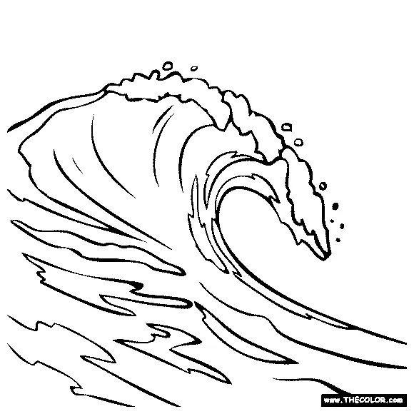 Breaking wave drawing, ocean wave drawing, ocean