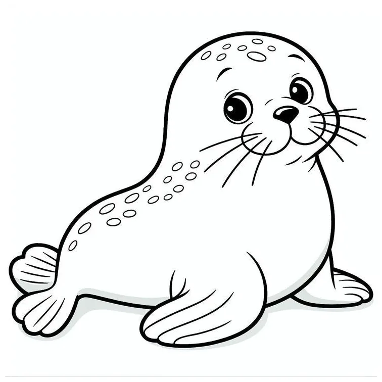 A cute seal coloring page