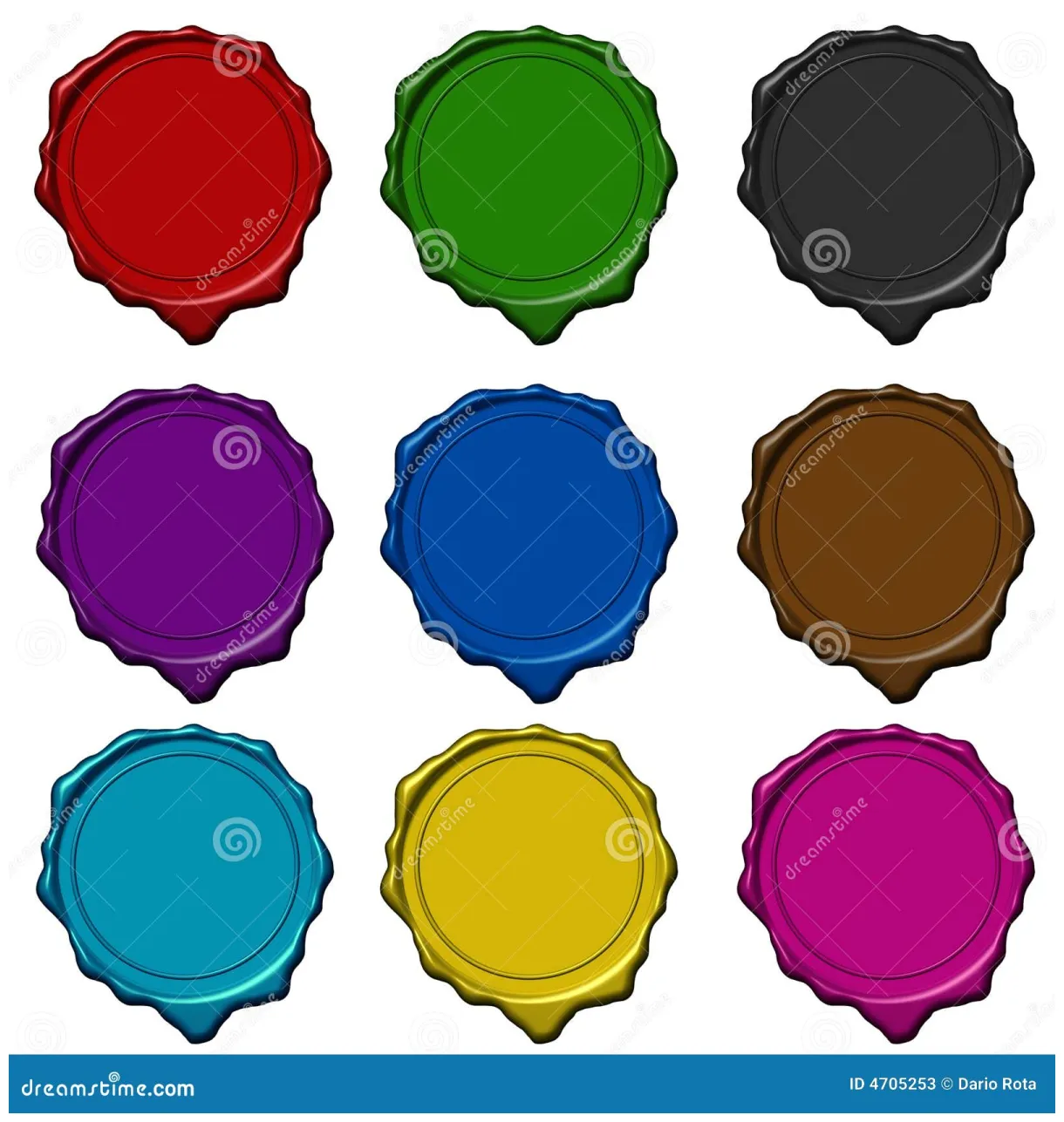 Wax seal colored collection stock illustration illustration of bevel